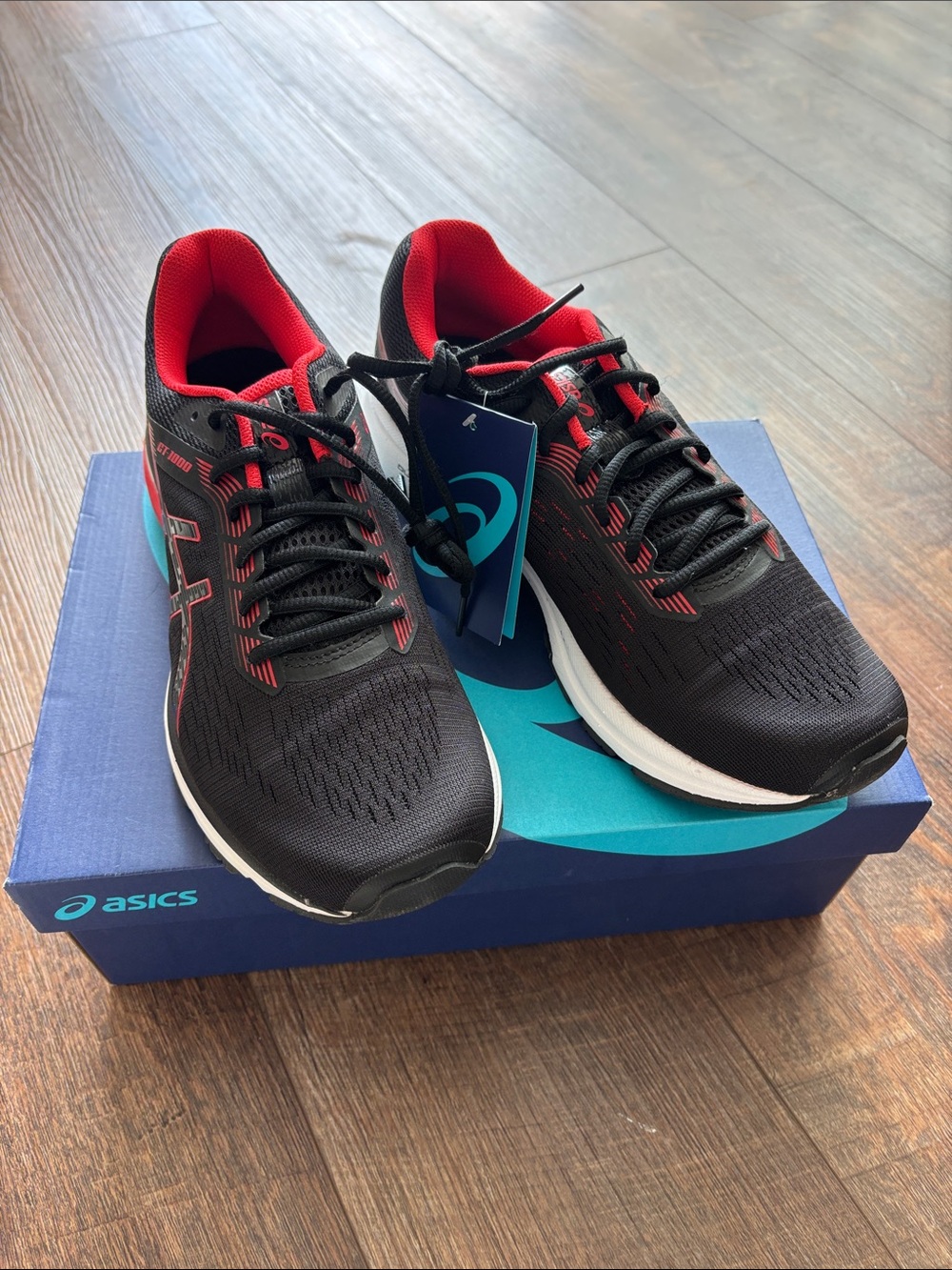 Asics Black and Red Men's Running Sneakers